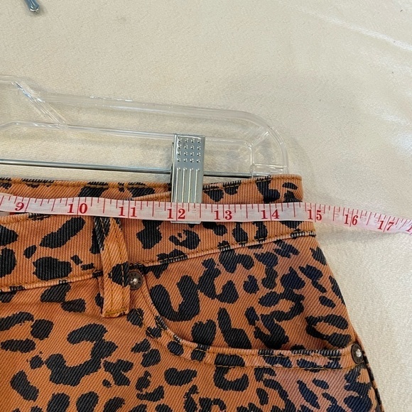 We the free cheetah print full front zip mini skirt 27 regular 100% cotton - Picture 4 of 8